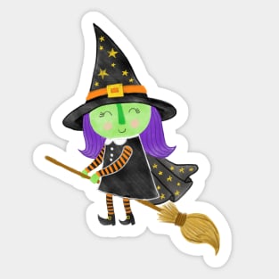 Cute Halloween Witch Sticker